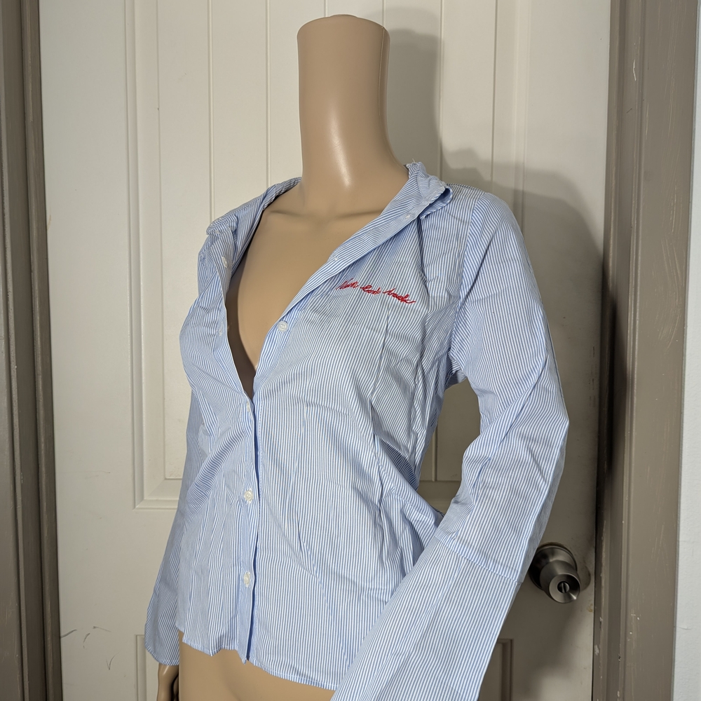 Blue and White Striped Shirt